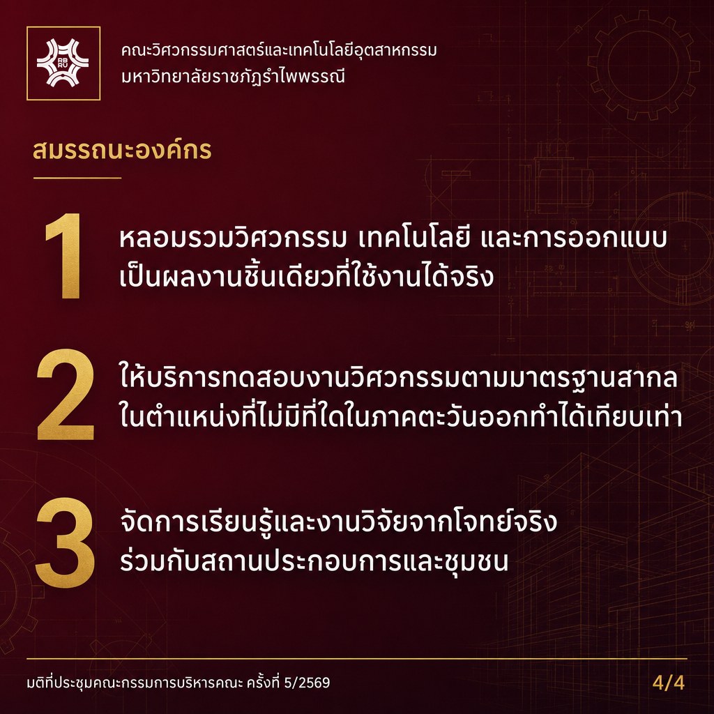 สมรรถนะหลักของคณะ